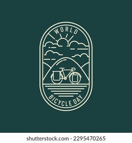 World Bicycle Day Logo Vintage Style