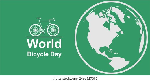 World Bicycle day, bicycle, make day pollution free, car free, wheel, noise free vehicle, healthy activity,illustration