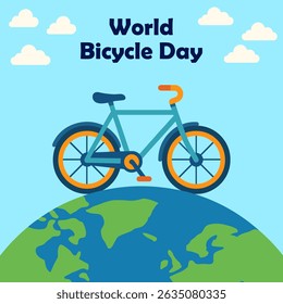 World Bicycle Day Bicycle on Earth Globe