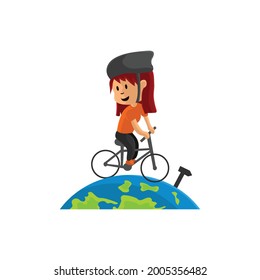 Weltfahrradtag auf der Illustration zum Design globaler Charaktere 
