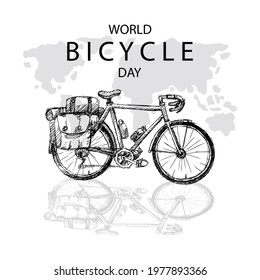 World bicycle day poster concept.
