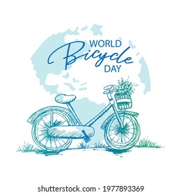 World bicycle day poster concept.