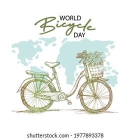 World bicycle day poster concept.