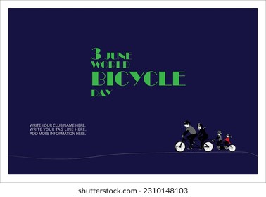 World Bicycle Day poster template in vector