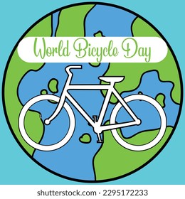 world bicycle day vector background. Bike silhouette isolated Bicycle Day June 3 Poster design