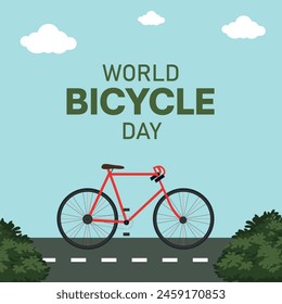 Diseño del Vector del Día Mundial de la Bicicleta o archivo eps de ilustraciones.