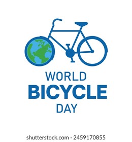World Bicycle Day vector design or artwork eps file.