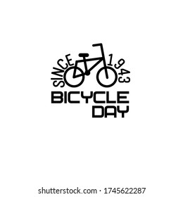 World bicycle day. Vector illustration in black and white.