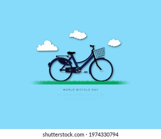 World Bicycle day vector illustration with bicycle design.
