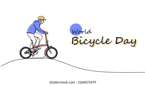 World Bicycle Day vector illustration. Suitable for Poster, Banners, campaign and greeting card.