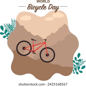 World Bicycle Day Vector Illustration for Annual Celebration of World Car Free Day	
