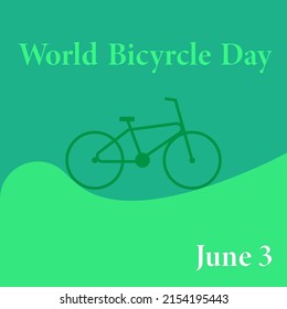 world bicycle day vector on green background