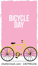 world bicycle Day vector template. Design for banner, greeting cards or Poster. - Vector