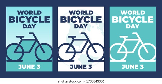 world bicycle Day vector template. Design for banner, greeting cards or Poster. - Vector