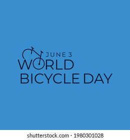 World Bicycle Day Vector Template. Design for Banner, Greeting Cards or Print. Vector Eps 10
