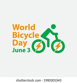 World Bicycle Day Vector Template. Design for Banner, Greeting Cards or Print. Vector Eps 10