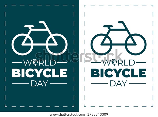 world bicycle Day vector template.\
Design for banner, greeting cards or Poster. -\
Vector