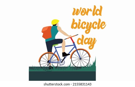 world bicycle day  Vectors 
 Illustrations Rider Cycling design
