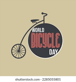 world bicycle day. vintage poster.