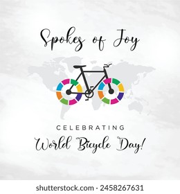 Día Mundial de la Bicicleta, 3 de junio. Plantilla creativa de diseño de publicaciones en medios sociales.