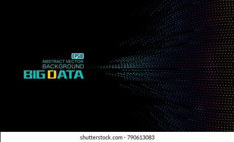 The World Big Data Background Of Color Point Construction, Vector Network Big Data Background.