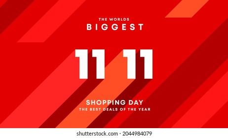 World Biggest Shopping Festival Big Sale 11-11 and 12-12 Abstract Modern Banner Design Vector Editable Template  