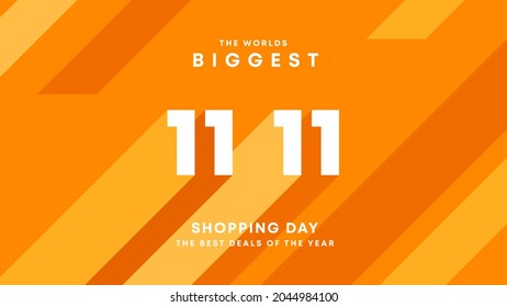 World Biggest Shopping Festival Big Sale 11-11 and 12-12 Abstract Modern Banner Design Vector Editable Template  