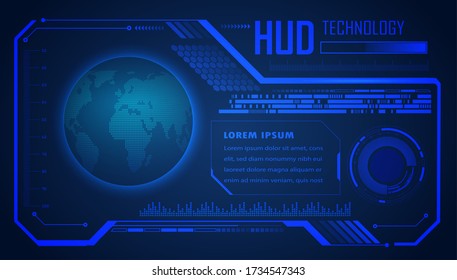 world binary circuit board future technology, blue hud cyber security concept background, 