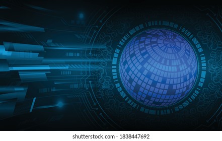 world binary circuit board future technology, blue hud cyber security concept background
