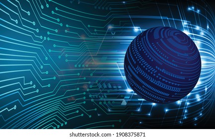 world binary circuit board future technology, blue hud cyber security concept background