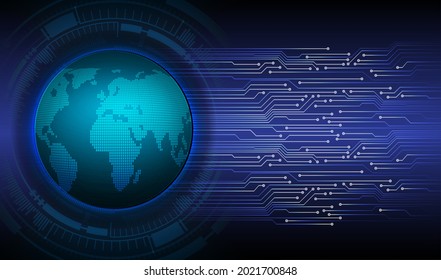 world binary circuit board future technology, blue hud cyber security concept background