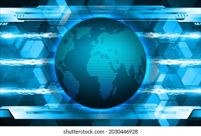 world binary circuit board future technology, blue hud cyber security concept background