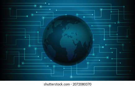 world binary circuit board future technology, blue hud cyber security concept background