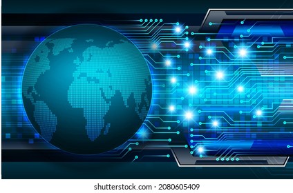 world binary circuit board future technology, blue hud cyber security concept background