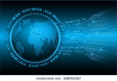 world binary circuit board future technology, blue hud cyber security concept background