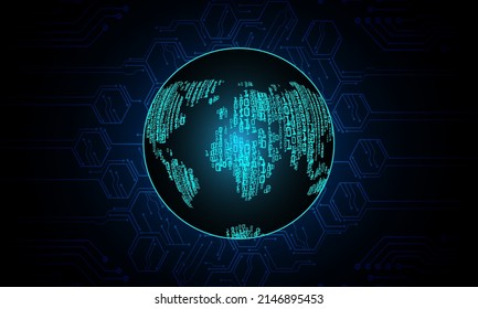 world binary circuit board future technology, blue hud cyber security concept background