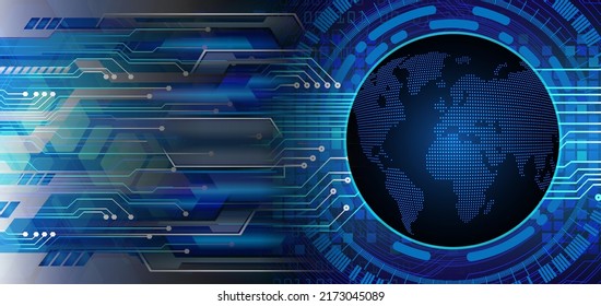 world binary circuit board future technology, blue hud cyber security concept background