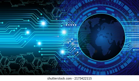 world binary circuit board future technology, blue hud cyber security concept background