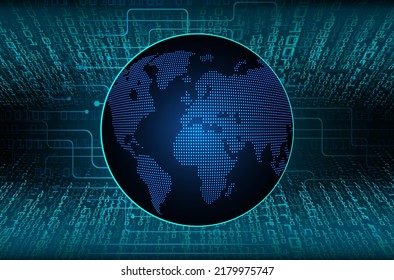 world binary circuit board future technology, blue hud cyber security concept background