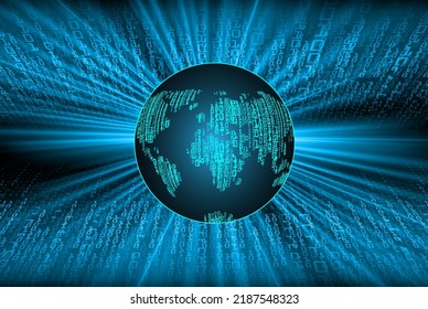 world binary circuit board future technology, blue hud cyber security concept background