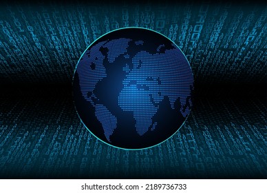 world binary circuit board future technology, blue hud cyber security concept background