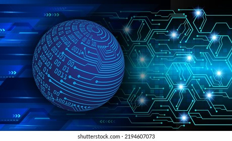 world binary circuit board future technology, blue hud cyber security concept background