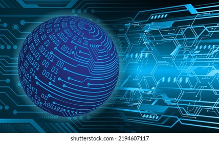 world binary circuit board future technology, blue hud cyber security concept background