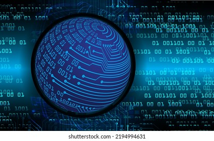 world binary circuit board future technology, blue hud cyber security concept background