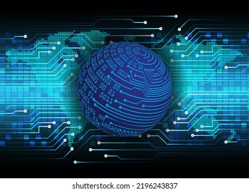 world binary circuit board future technology, blue hud cyber security concept background