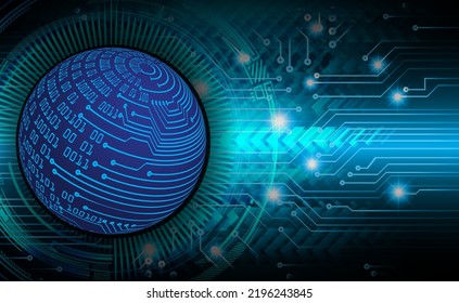 world binary circuit board future technology, blue hud cyber security concept background