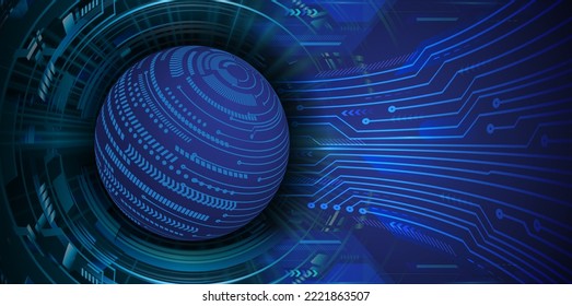 world binary circuit board future technology, blue hud cyber security concept background