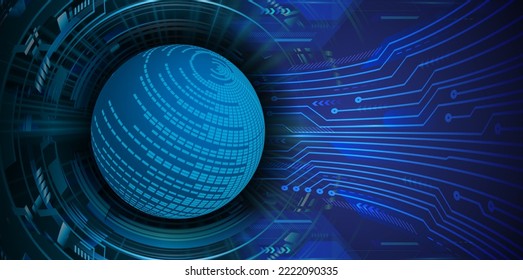 world binary circuit board future technology, blue hud cyber security concept background