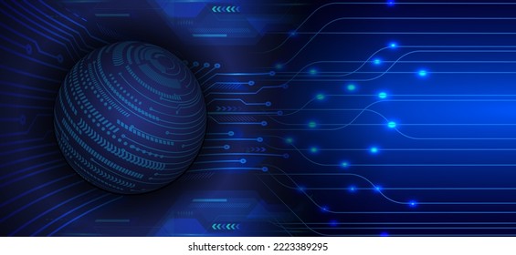 world binary circuit board future technology, blue hud cyber security concept background