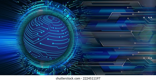 world binary circuit board future technology, blue hud cyber security concept background